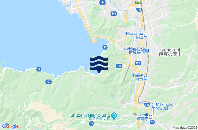 Karte der Gezeiten Izu-shi, Japan