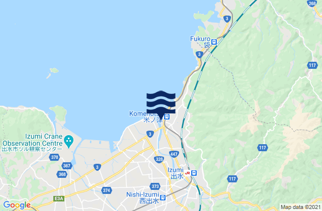 Karte der Gezeiten Izumi, Japan