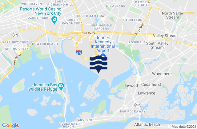 Karte der Gezeiten JFK International Airport, Queens, United States