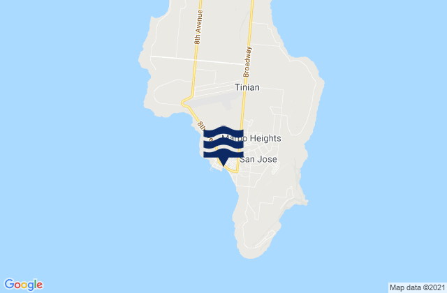 Karte der Gezeiten JP Tinian Town pre-WW2, Northern Mariana Islands