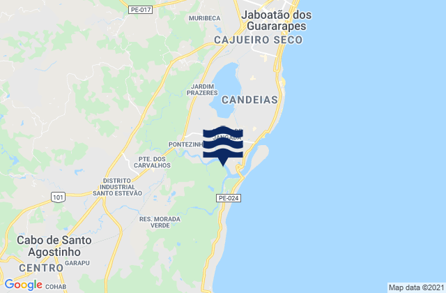 Karte der Gezeiten Jaboatão, Brazil
