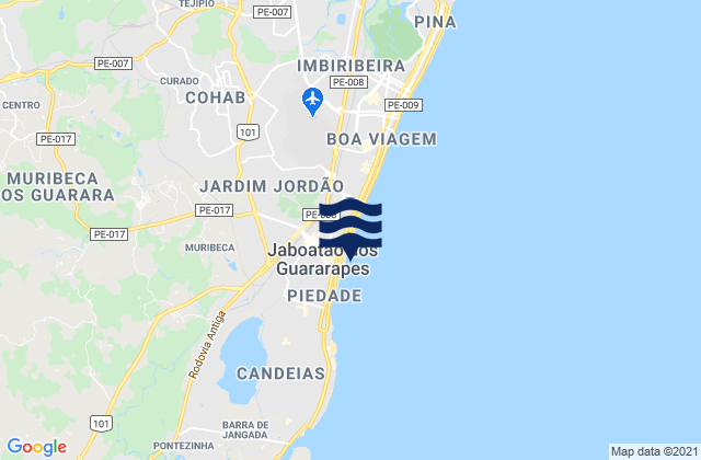 Karte der Gezeiten Jaboatão dos Guararapes, Brazil