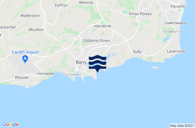 Karte der Gezeiten Jacksons Bay Beach, United Kingdom