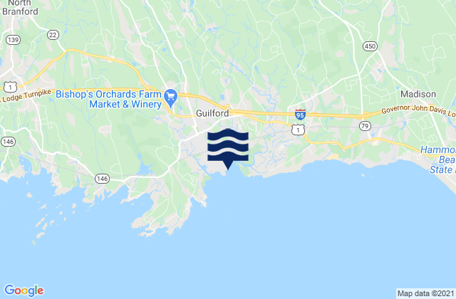 Karte der Gezeiten Jacobs Beach, United States