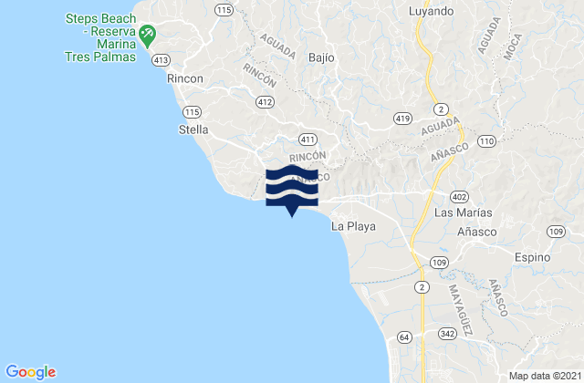 Karte der Gezeiten Jagüey Barrio, Puerto Rico
