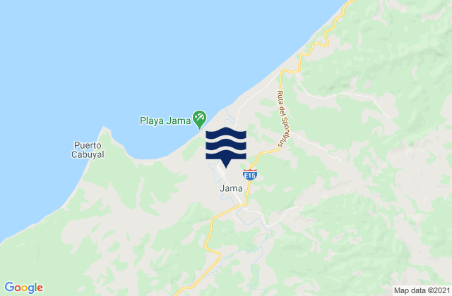 Karte der Gezeiten Jama, Ecuador