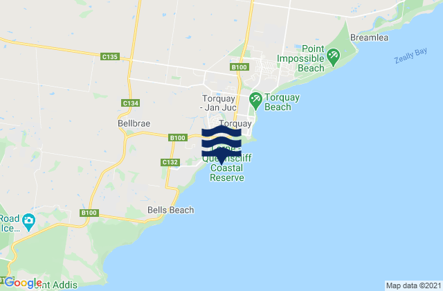 Karte der Gezeiten Jan Juc, Australia
