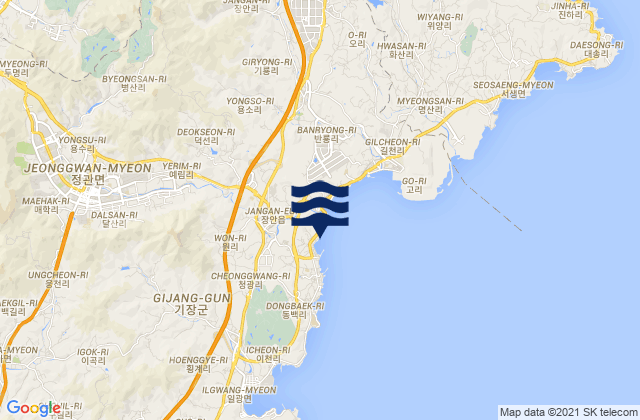 Karte der Gezeiten Jangan, South Korea