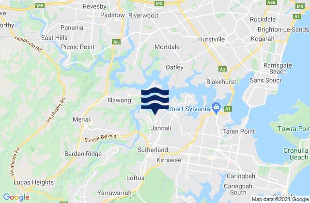 Karte der Gezeiten Jannali, Australia