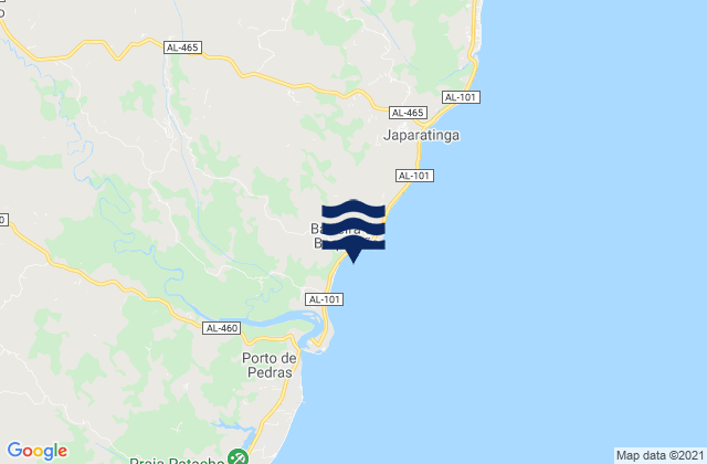 Karte der Gezeiten Japaratinga, Brazil