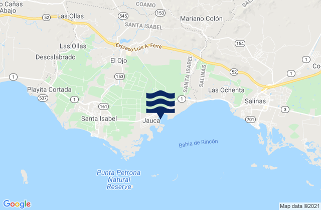 Karte der Gezeiten Jauca, Puerto Rico