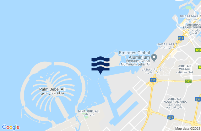 Karte der Gezeiten Jebel Ali Harbour, United Arab Emirates
