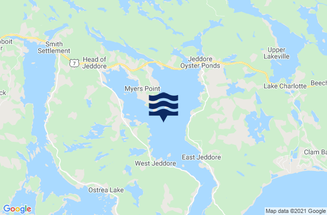 Karte der Gezeiten Jeddore Harbour, Canada