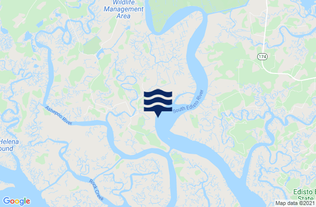 Karte der Gezeiten Jehossee Island S tip South Edisto River, United States