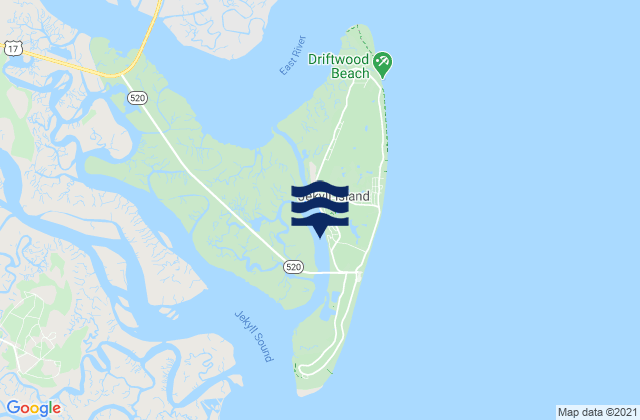 Karte der Gezeiten Jekyll Island Marina (Jekyll Creek), United States