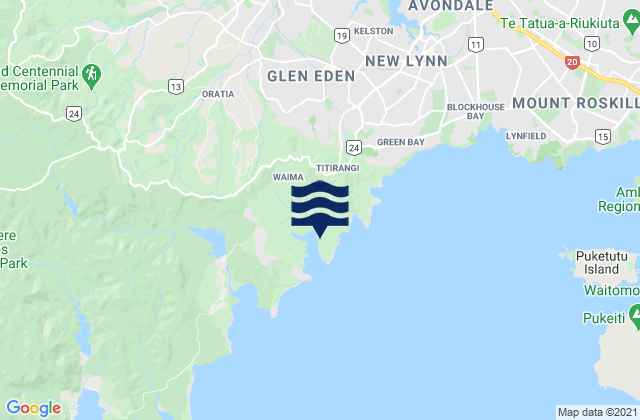 Karte der Gezeiten Jenkins Bay, New Zealand