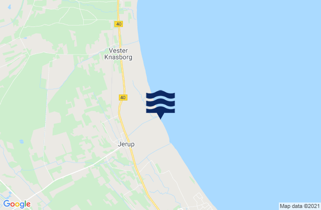 Karte der Gezeiten Jerup Strand, Denmark