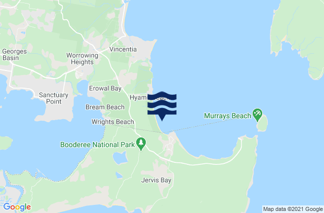 Karte der Gezeiten Jervis Bay, Australia