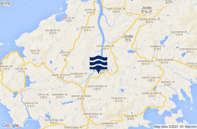 Karte der Gezeiten Jindo-gun, South Korea