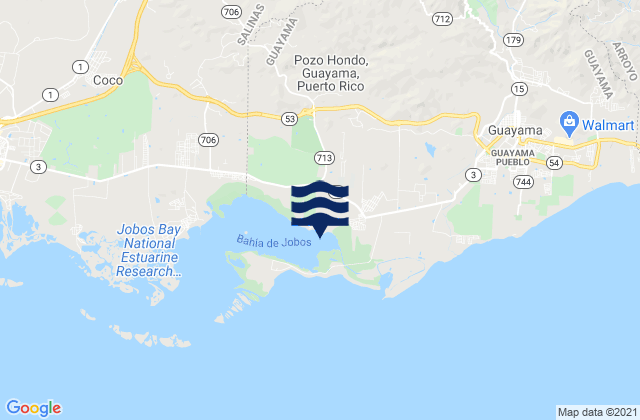 Karte der Gezeiten Jobos Barrio, Puerto Rico