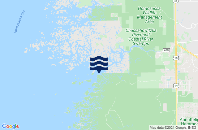 Karte der Gezeiten Johns Island (Chassahowitzka Bay), United States