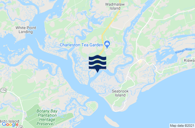 Karte der Gezeiten Johns Island (Church Creek), United States