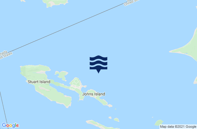 Karte der Gezeiten Johns Island 0.8 mile north of, United States