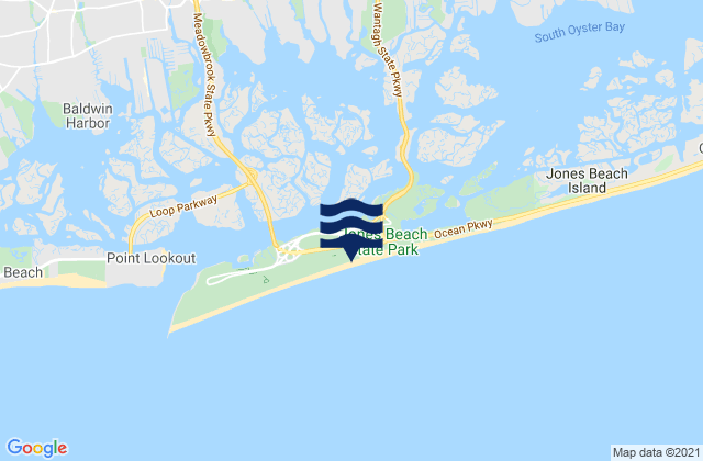 Karte der Gezeiten Jones Beach, United States