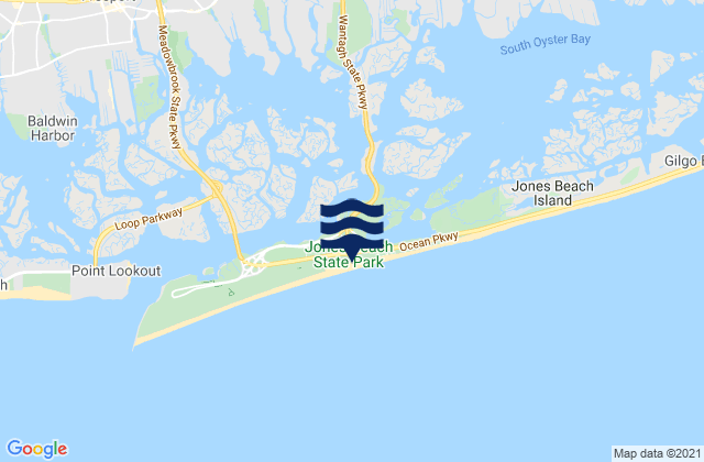Karte der Gezeiten Jones Beach State Park, United States