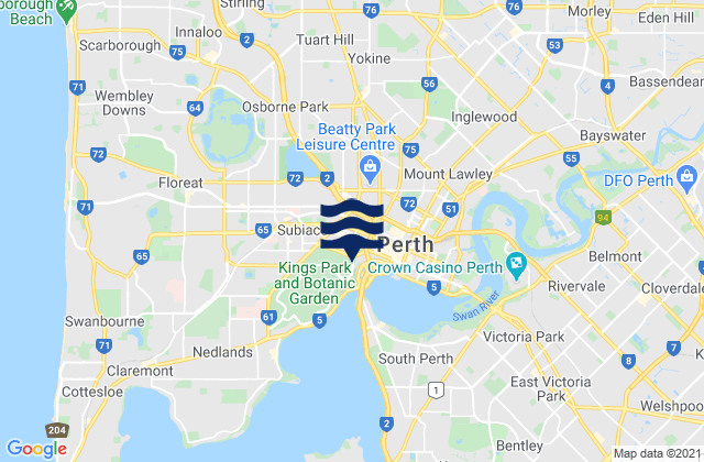 Karte der Gezeiten Joondanna, Australia