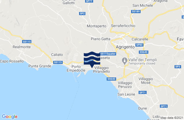 Karte der Gezeiten Joppolo Giancaxio, Italy