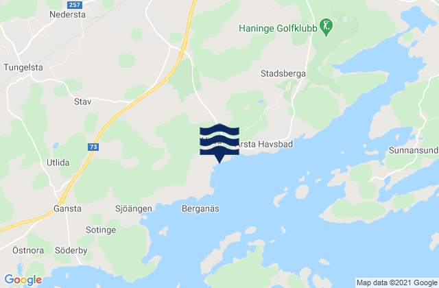 Karte der Gezeiten Jordbro, Sweden