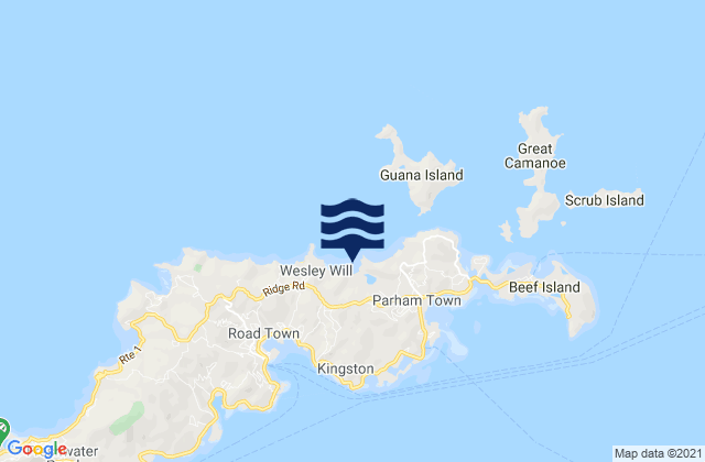 Karte der Gezeiten Josiahs Bay, U.S. Virgin Islands