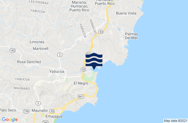 Karte der Gezeiten Juan Martín Barrio, Puerto Rico