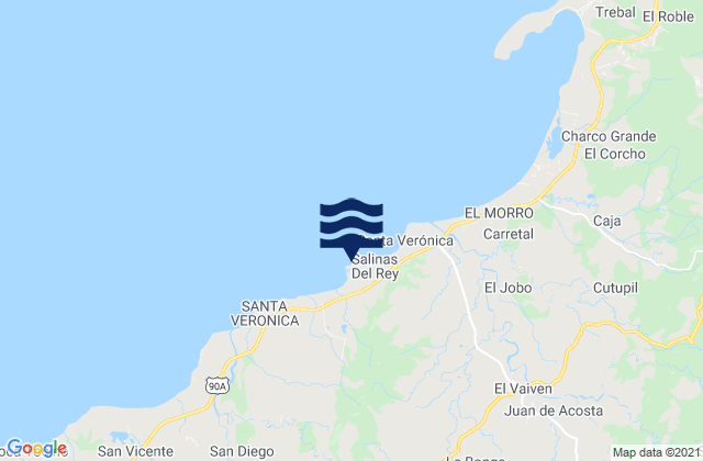 Karte der Gezeiten Juan de Acosta, Colombia