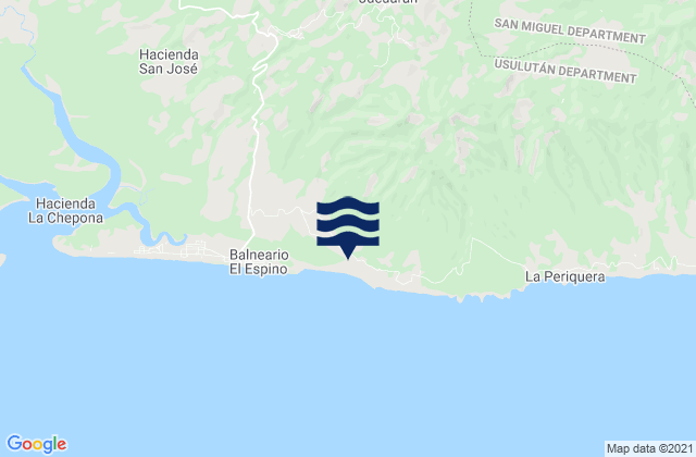 Karte der Gezeiten Jucuarán, El Salvador