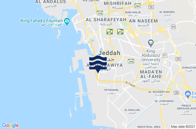 Karte der Gezeiten Juddah, Saudi Arabia