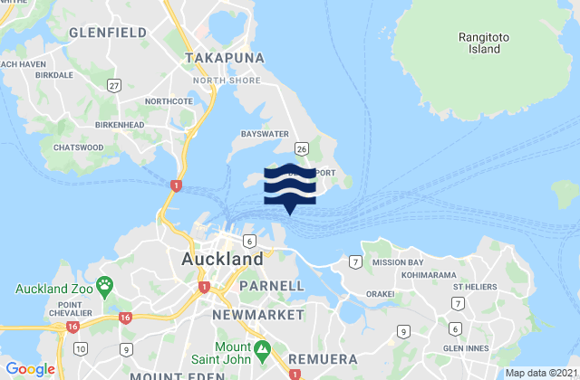 Karte der Gezeiten Judges Bay, New Zealand