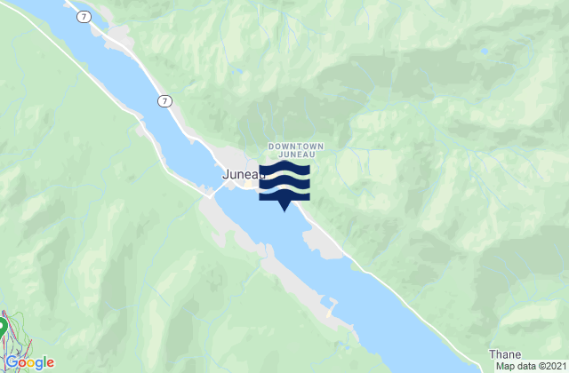 Karte der Gezeiten Juneau City and Borough, United States