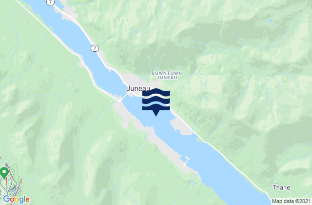 Karte der Gezeiten Juneau Harbor S of, United States