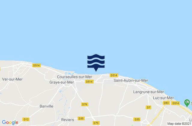 Karte der Gezeiten Juno Beach, France