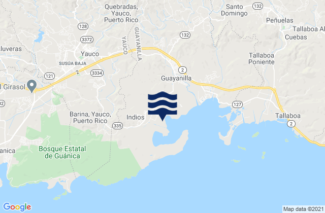 Karte der Gezeiten Jácana Barrio, Puerto Rico