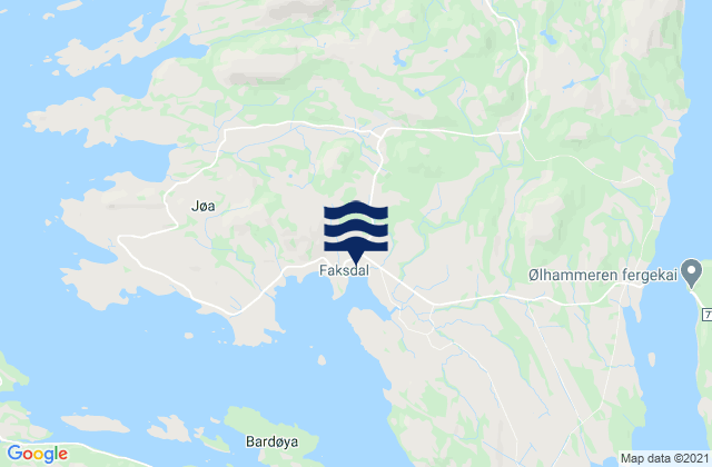 Karte der Gezeiten Jøa, Norway