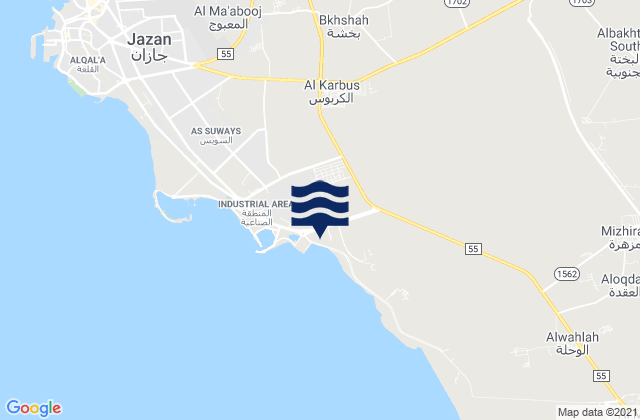 Karte der Gezeiten Jāzān, Saudi Arabia