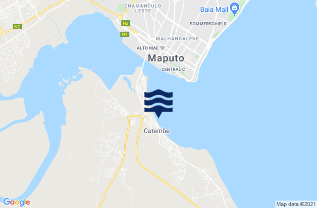 Karte der Gezeiten KaTembe, Mozambique