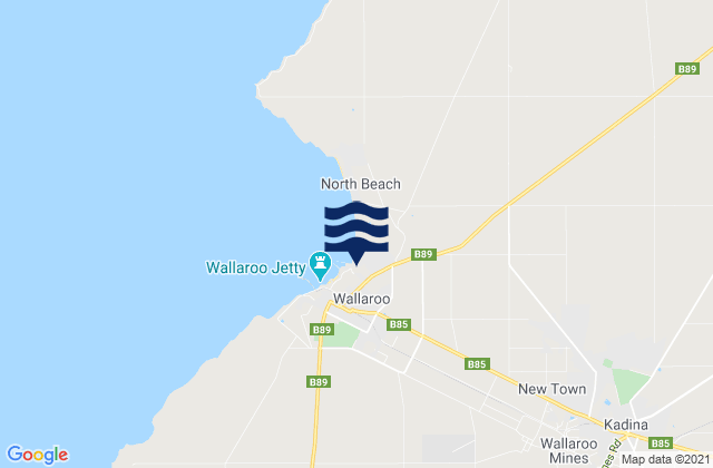 Karte der Gezeiten Kadina, Australia