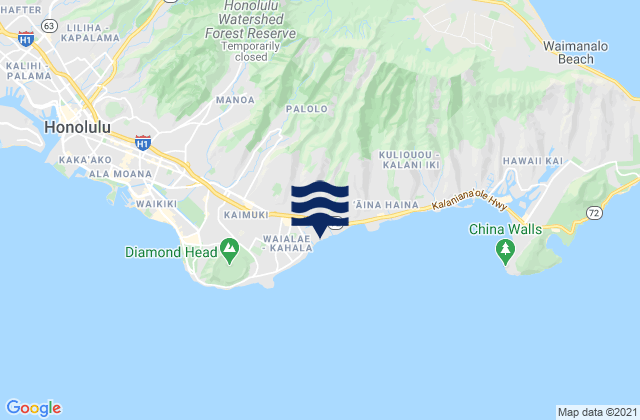 Karte der Gezeiten Kahala Hilton Beach, United States