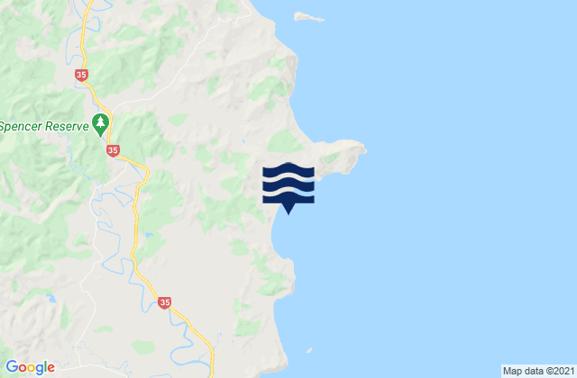 Karte der Gezeiten Kaiaua Bay, New Zealand