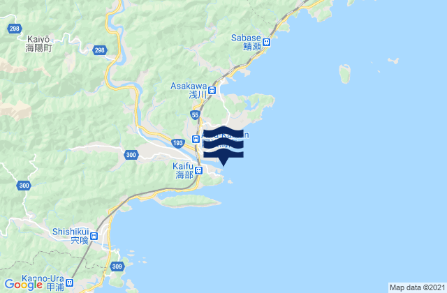 Karte der Gezeiten Kaifu River, Japan