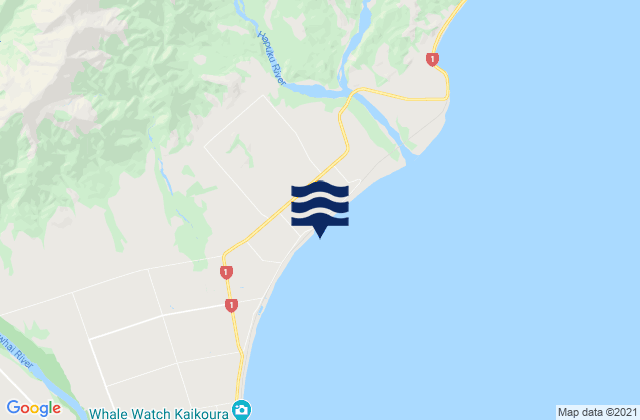 Karte der Gezeiten Kaikoura District, New Zealand
